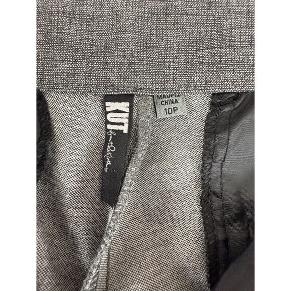 Kut From The Kloth Petites Size 10P Straight Leg Stretch Pants Heather Gray Zip - Picture 9 of 11